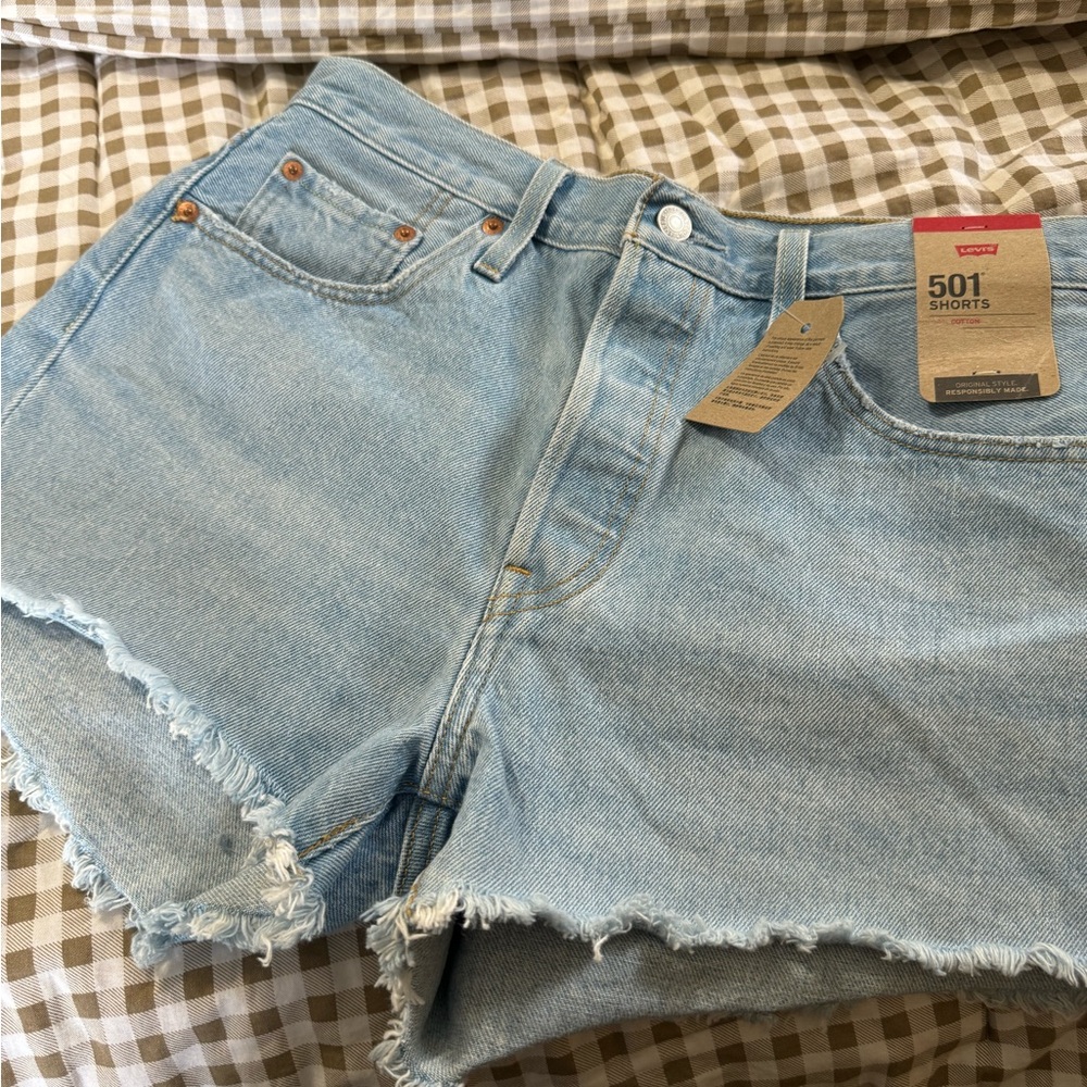 Levi's Light Blue 501 Cutoff Jean Shorts